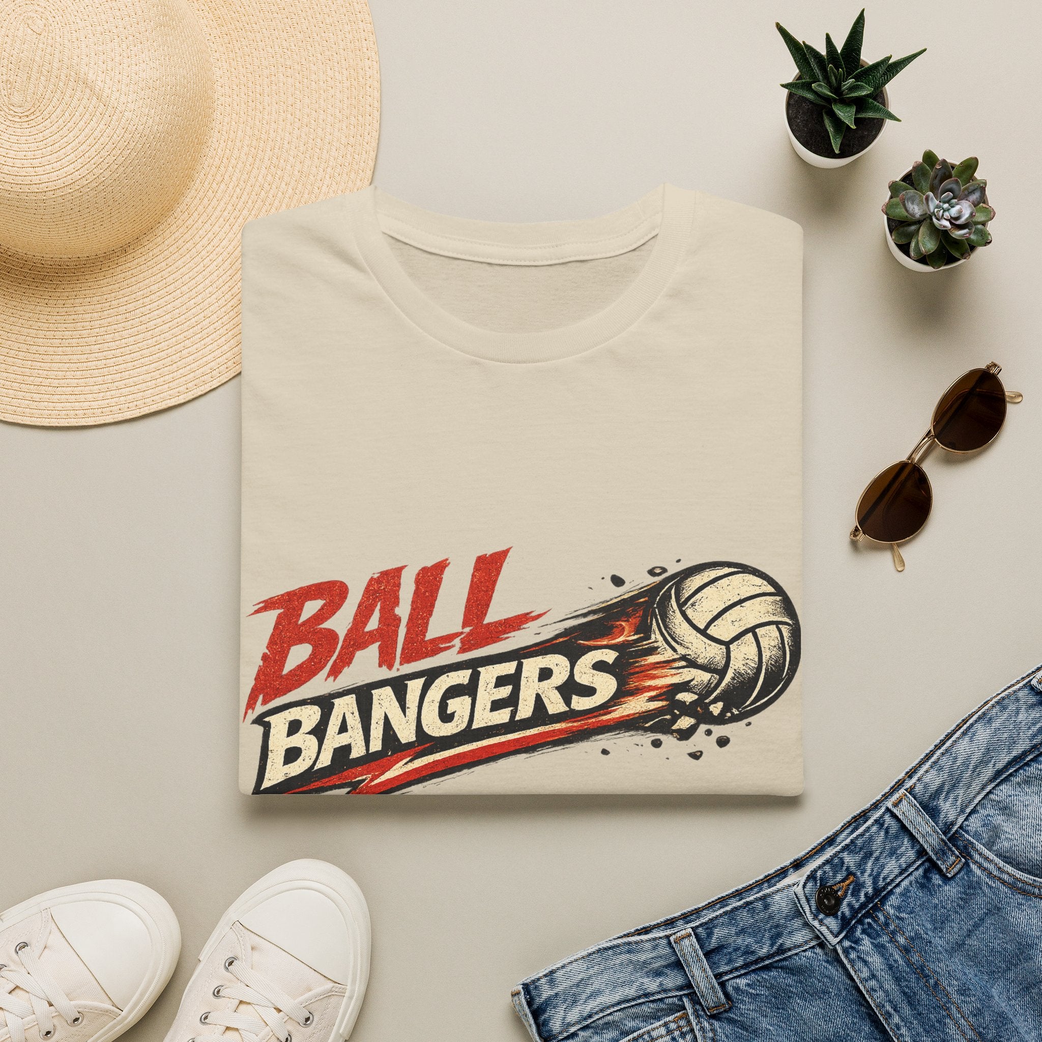 Ball Bangers Volleyball T-Shirt | Retro Spiked Volleyball Graphic