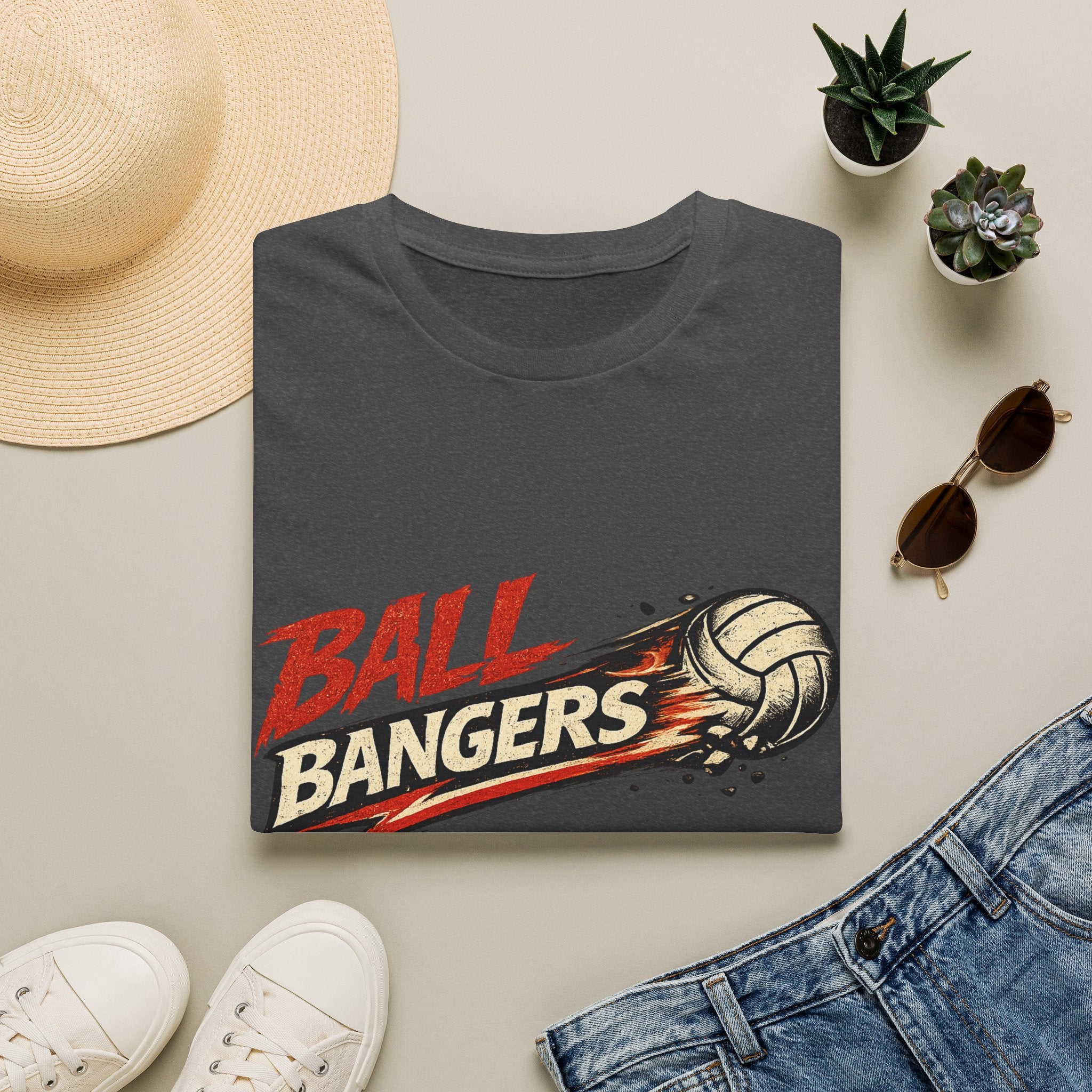 Ball Bangers Volleyball T-Shirt | Retro Spiked Volleyball Graphic