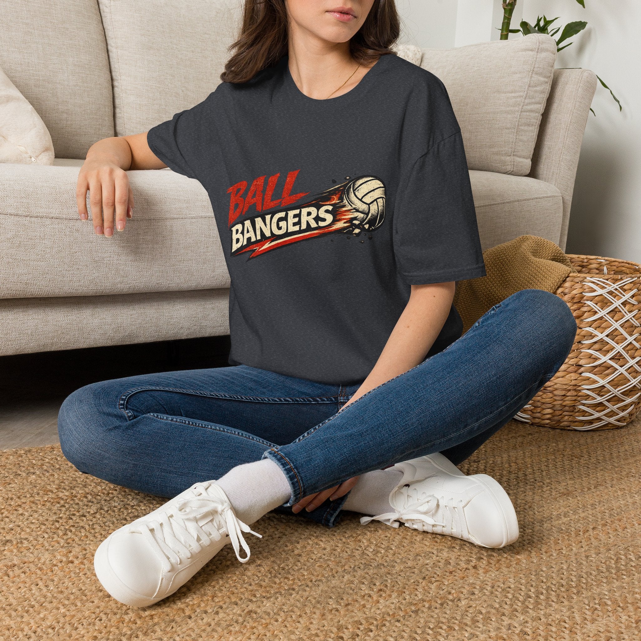 Ball Bangers Volleyball T-Shirt | Retro Spiked Volleyball Graphic