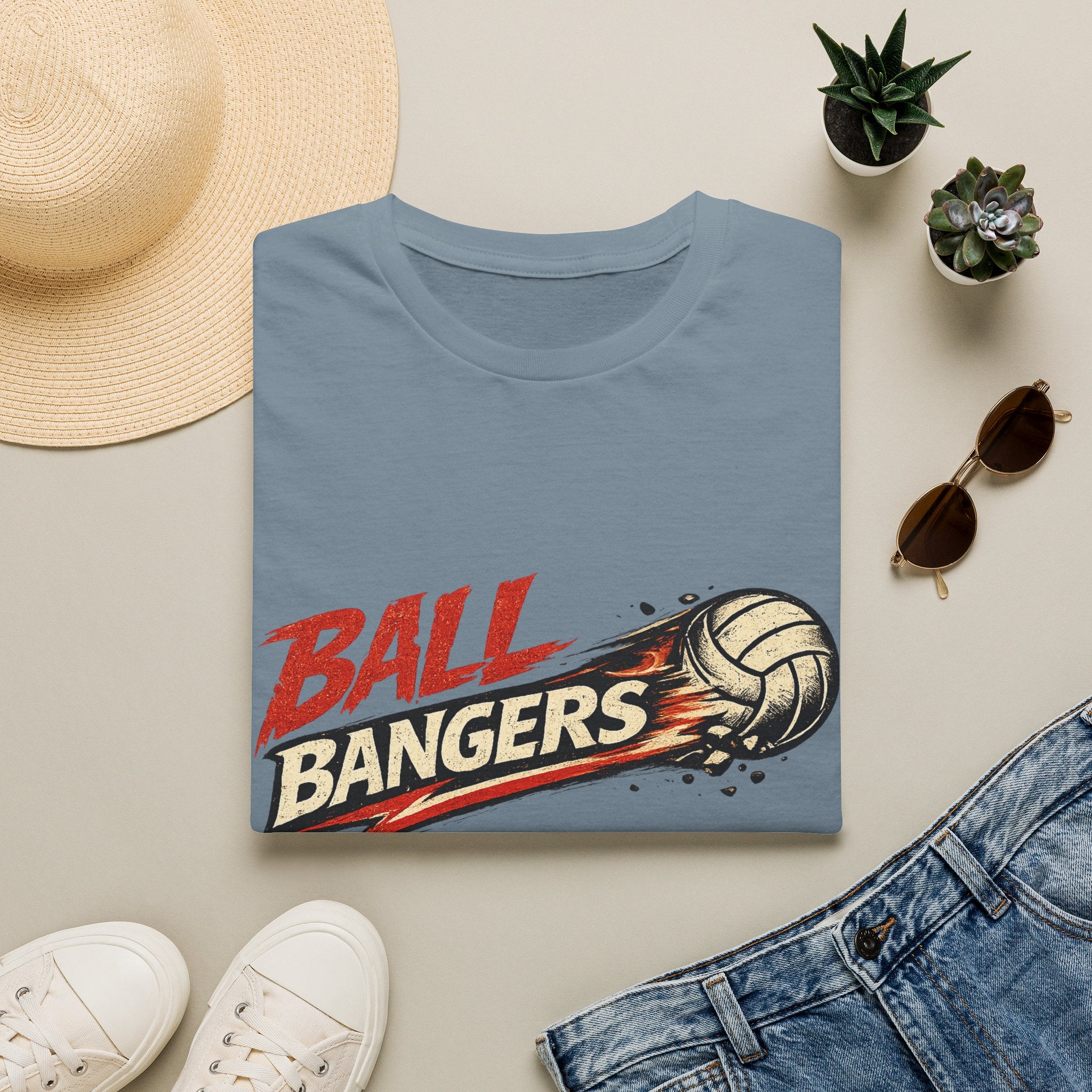 Ball Bangers Volleyball T-Shirt | Retro Spiked Volleyball Graphic