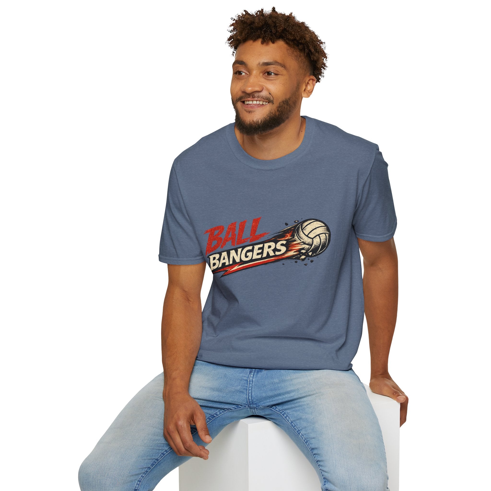 Ball Bangers Volleyball T-Shirt | Retro Spiked Volleyball Graphic