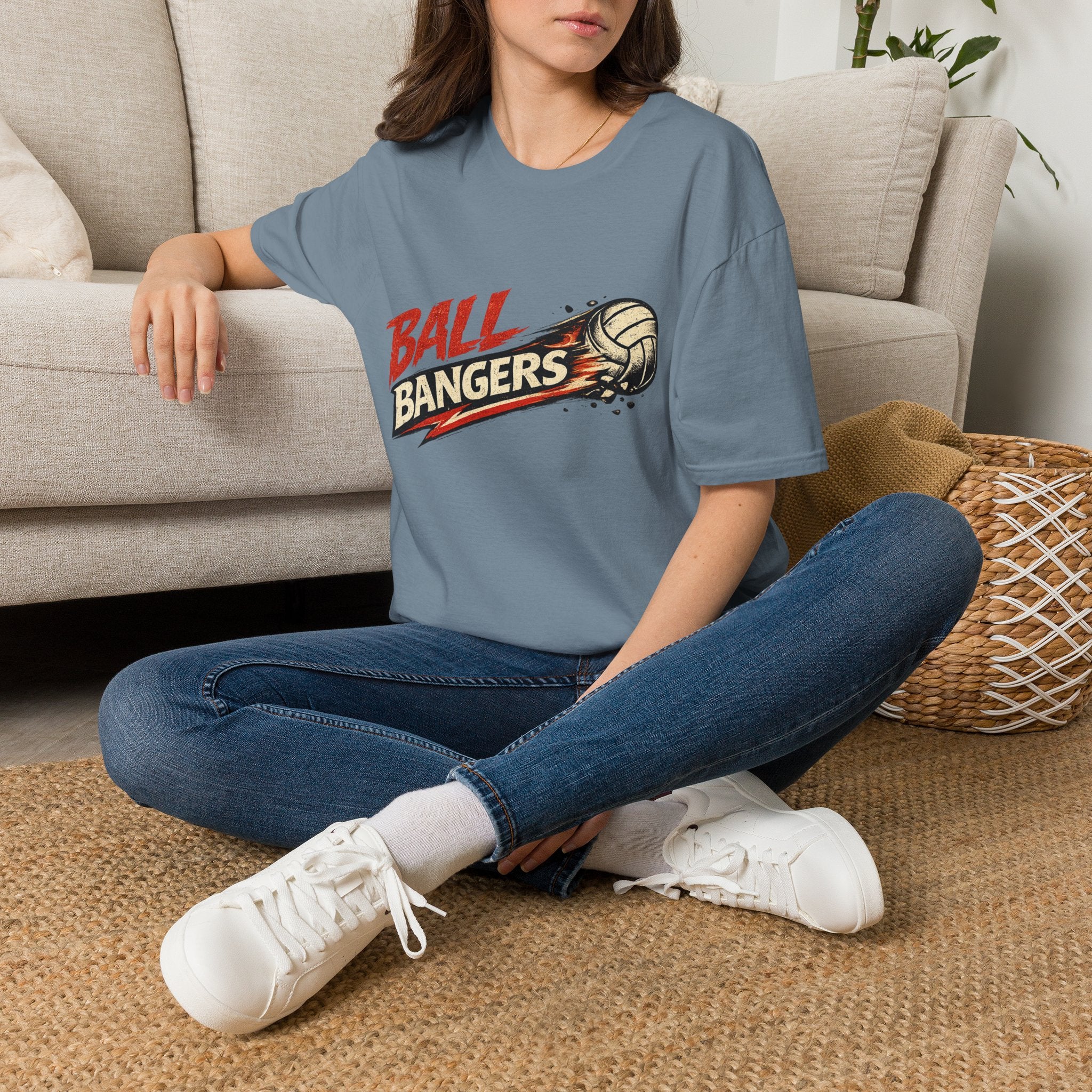 Ball Bangers Volleyball T-Shirt | Retro Spiked Volleyball Graphic