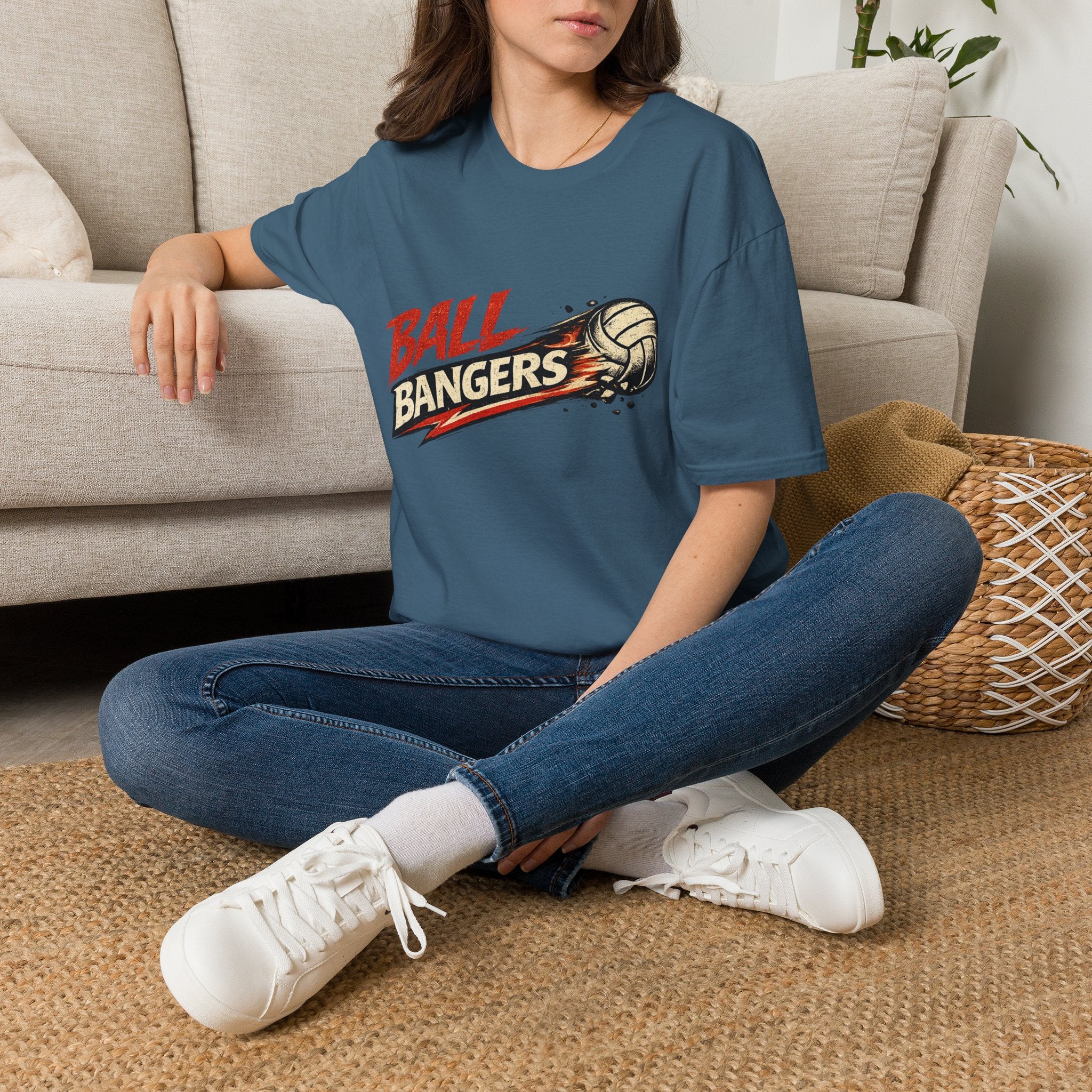 Ball Bangers Volleyball T-Shirt | Retro Spiked Volleyball Graphic