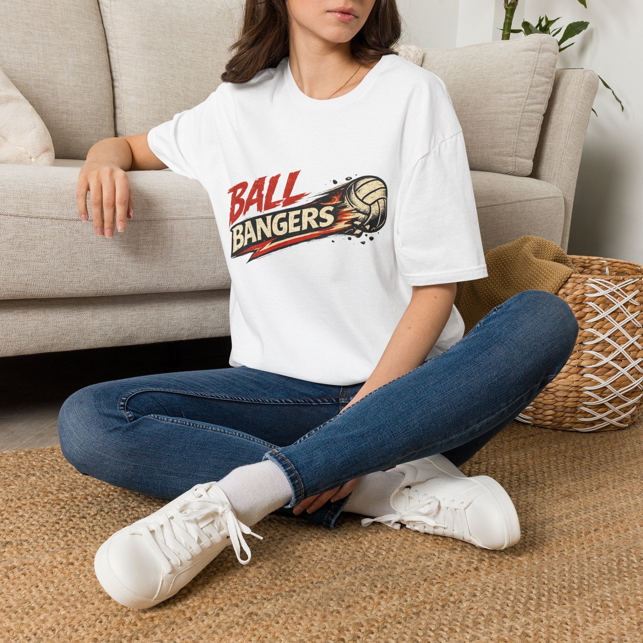 Ball Bangers Volleyball T-Shirt | Retro Spiked Volleyball Graphic