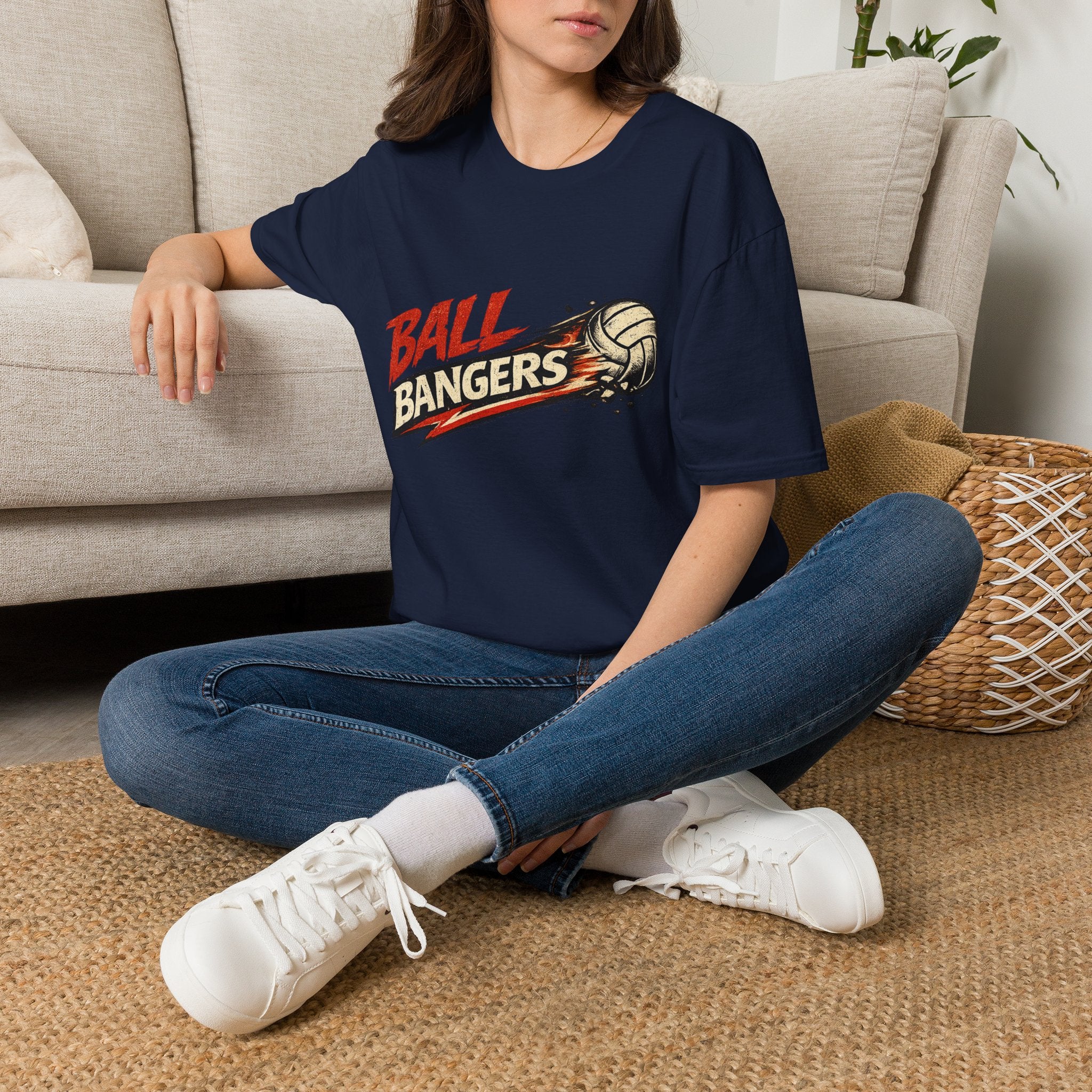 Ball Bangers Volleyball T-Shirt | Retro Spiked Volleyball Graphic