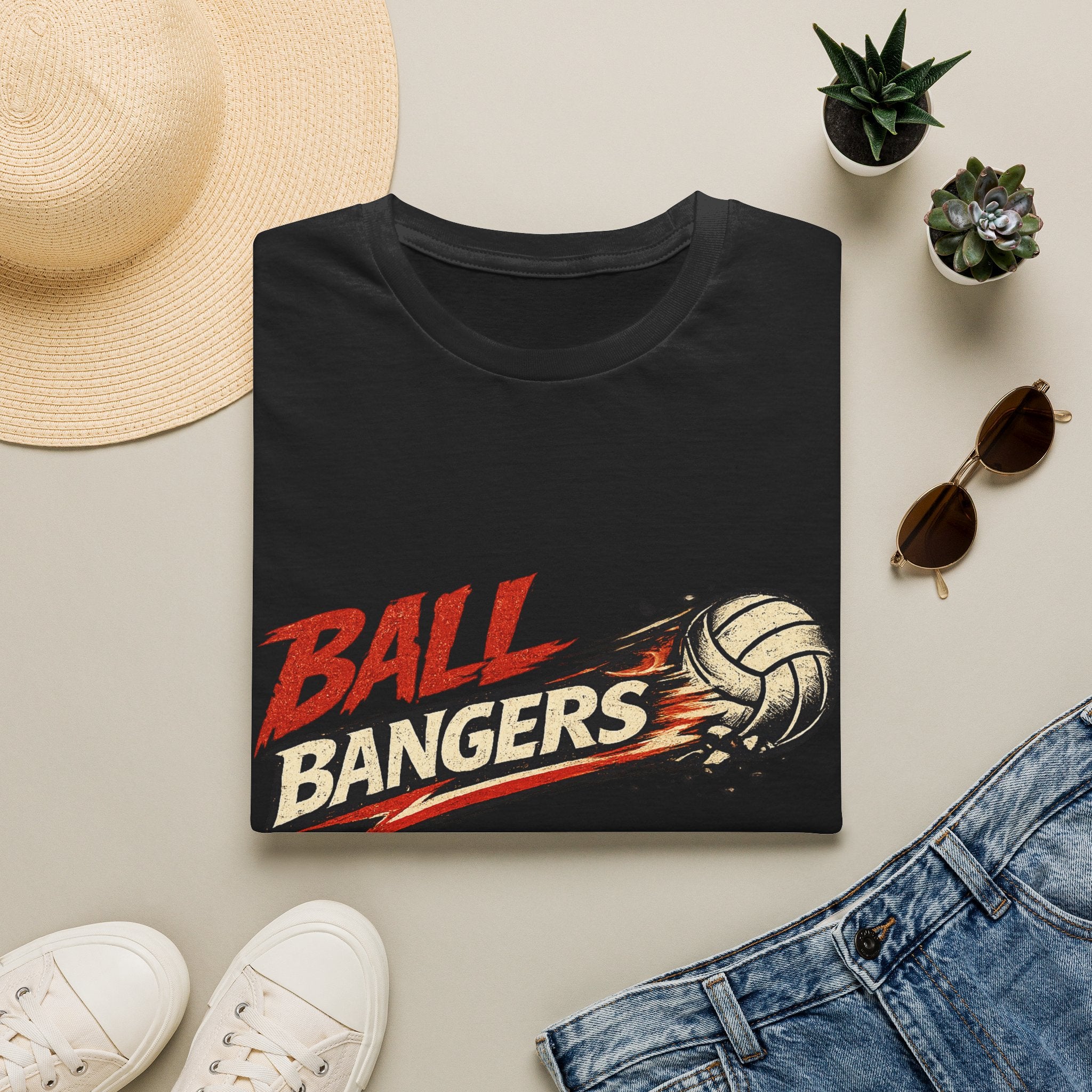 Ball Bangers Volleyball T-Shirt | Retro Spiked Volleyball Graphic