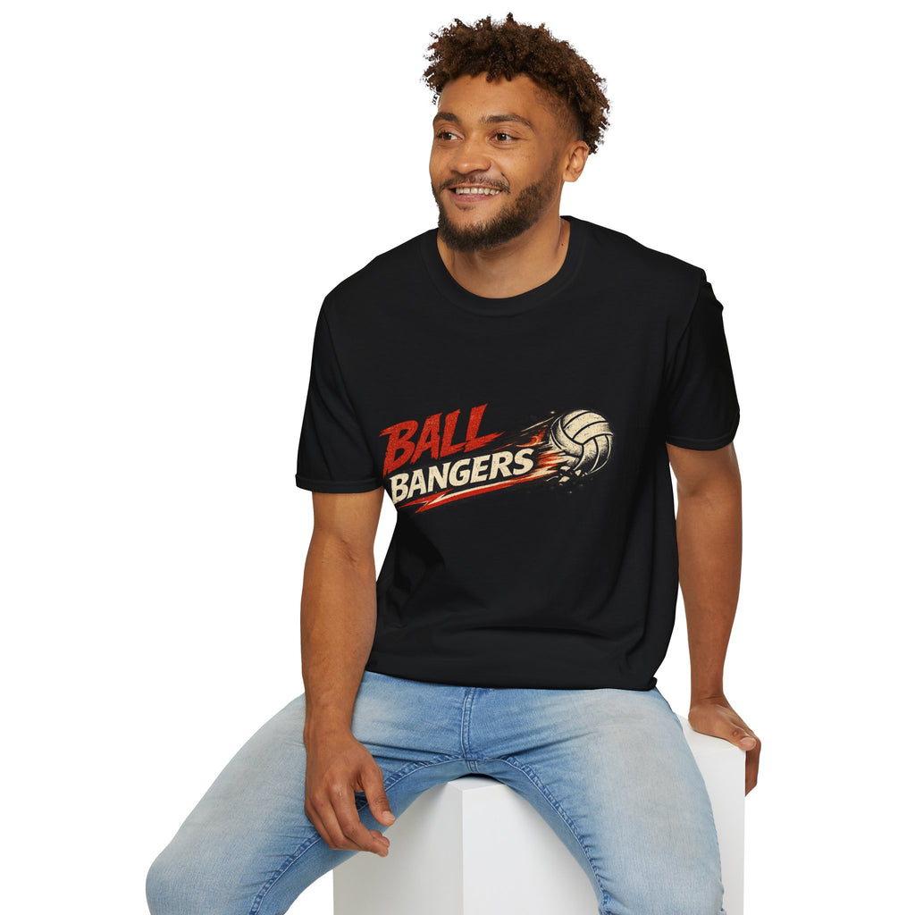 Ball Bangers Volleyball T-Shirt | Retro Spiked Volleyball Graphic