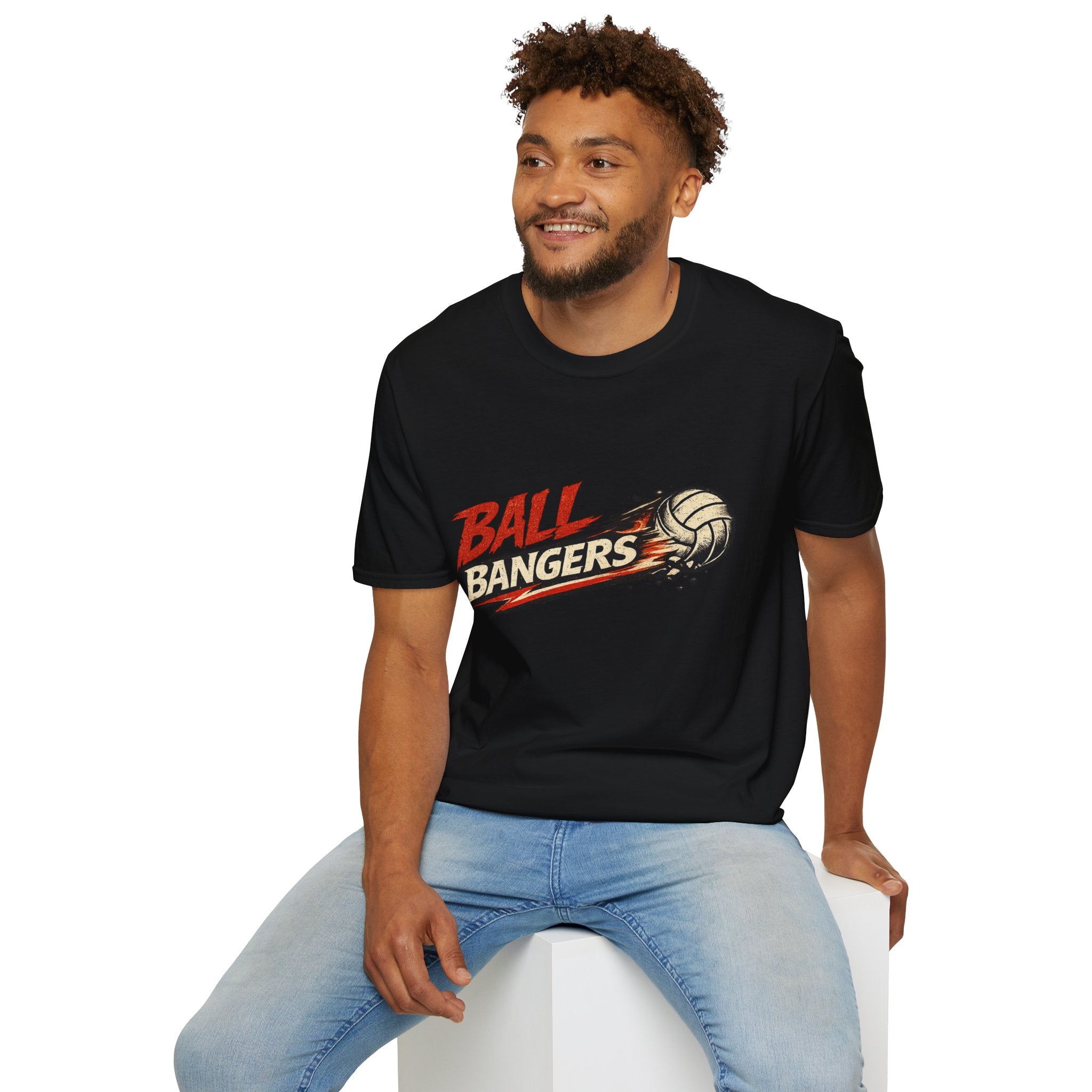 Ball Bangers Volleyball T-Shirt | Retro Spiked Volleyball Graphic