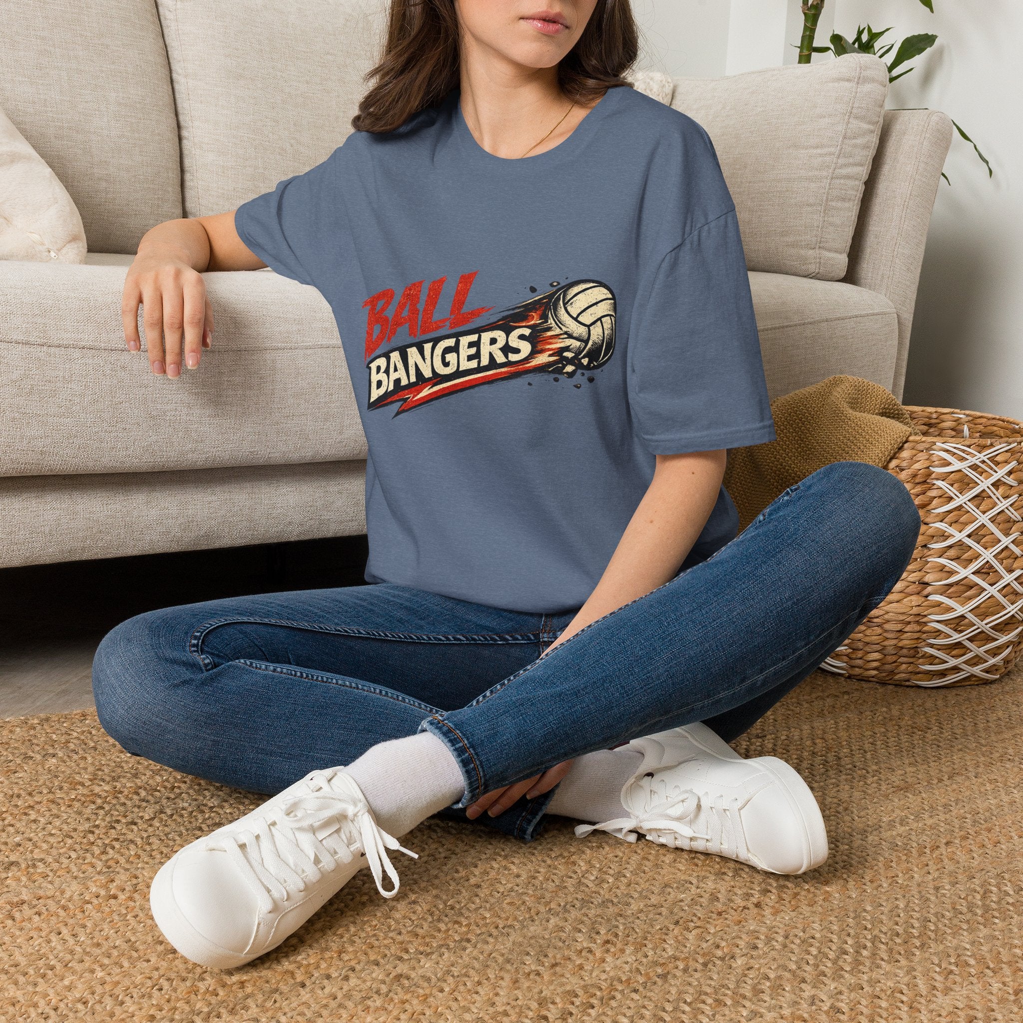 Ball Bangers Volleyball T-Shirt | Retro Spiked Volleyball Graphic